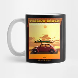 SURFING MISSION BEACH CALIFORNIA Mug